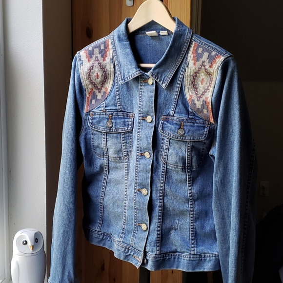 Roxy Jackets & Blazers - EUC Roxy Jean Denim Jacket Dancing Shores Boho
